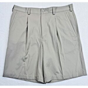 Nike Golf Beige Fit Dry Shorts Men 35 Pleated Performance Wicking Chino‎ 9".